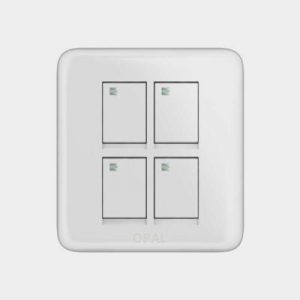 Opal 4 Gang Switch Plate